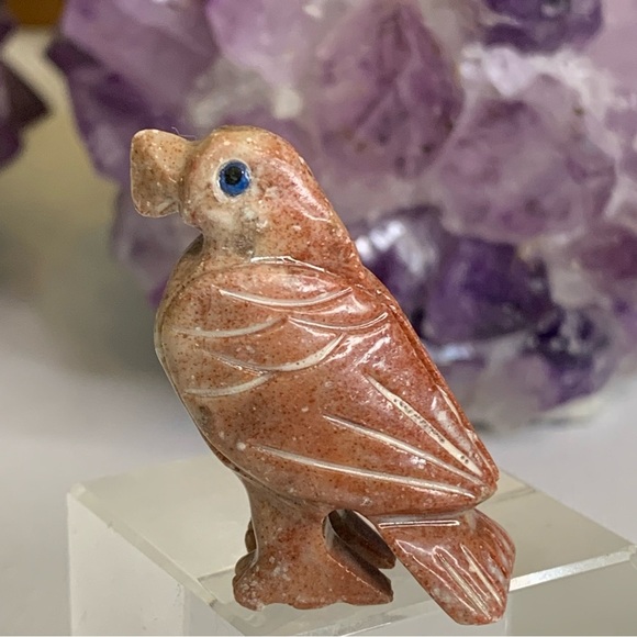 Miniature EAGLE Stone Carving Mini Figurine Steatite Soapstone Animal Figure 1.5 - Picture 4 of 13